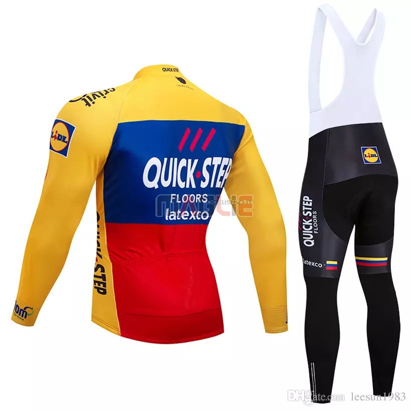 Maglia Quick Step Floors ML 2018 Giallo Blu Rosso